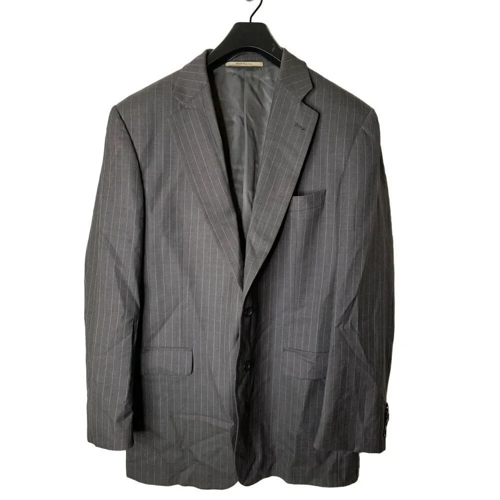 Burberry London wool cashmere blazer suit jacket gray pattern men's size 42L
